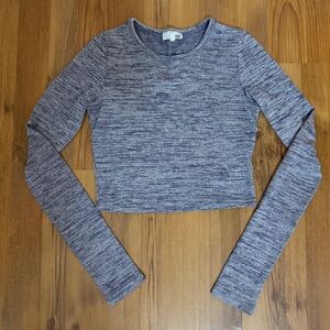 Wilfred Heather Gray Long Sleeve Crop Top